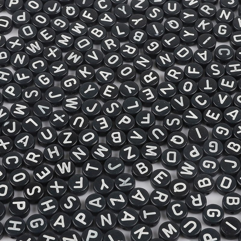100 Pcs 4x7mm Acrylic Number Beads for Jewelry Making, DIY