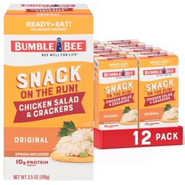 Bumble Bee Snack on the Run Chicken Salad with Crackers Kit, 3.5 oz (Pack of 12) - Ready to Eat, Spoon Included - Shelf Stable & Convenient Protein Snack