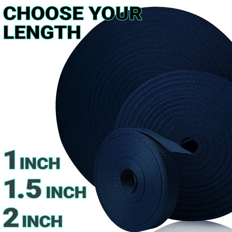 TECEUM 1.5 Inch Webbing – Navy Blue – 10 Yards