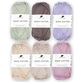 Mix Set - Pro Lana Basic Cotton - 100% Cotton 6 x 50 g (Pastel Mix)