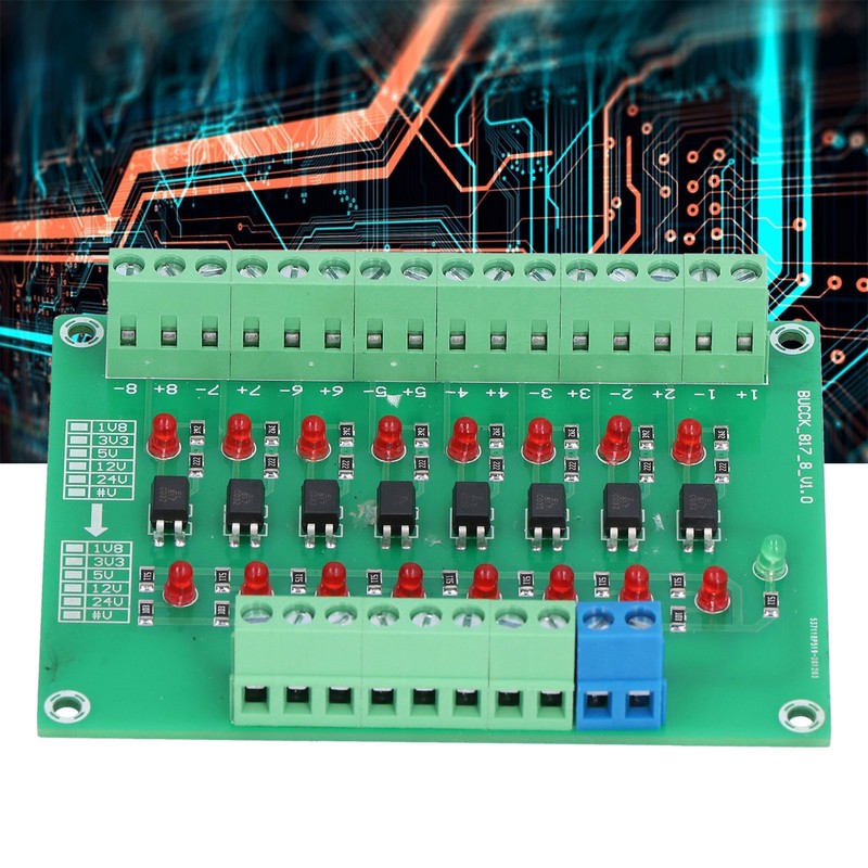 Optical Isolation Module 24V to 5V 8 Channel Optocoupler PLC