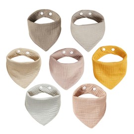 masoe 7Pcs Baberos para Bebe Niño, Baberos para Bebe Niña, 100% Algodón Suave y Absorbente de Agua, Manteniendo al Bebé Seco en el Baberos para Bebe, Adecuado para Saliva y Lactancia o Alimentación