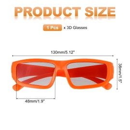 sourcing map Polarized 3D Viewing Glasses, Passive Circular 3D Glasses for Anaglyph Movie Cinema Game TV Photo Projector Orange
