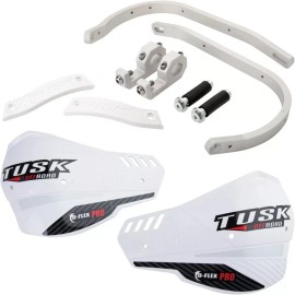 Tusk DFlex Pro Adventure Handguard Silver Bar/White Plastic 1 1/8"Bar 1871450044