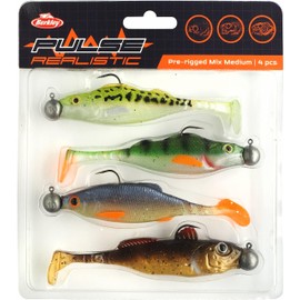 Berkley Pulse Realistic Mix, Fishing Hook, Soft Lures, PredatorFishing, Ideal for Catching Pike, Perch and Zander, Chosen by Berkley Pro Anglers, Great Gift For Lure Anglers, Unisex, Assorted, Medium