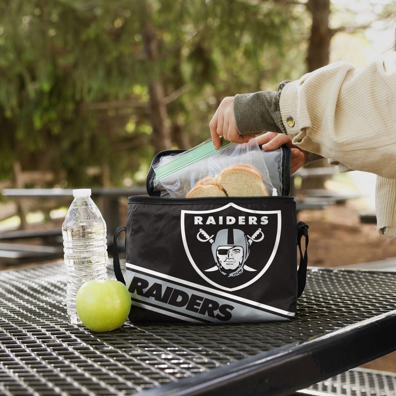 FOCO Oakland Raiders Big Logo Stripe 6 Pack Cooler