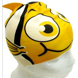 B2A Yellow Gold Fish, Swim Cap for children