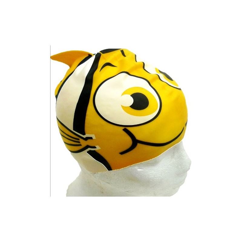 B2A Yellow Gold Fish, Swim Cap for children