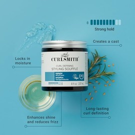Curlsmith - Souffl de estilo definidor de rizos - Gel vegano de agarre medio para cabello ondulado, rizado y enrollado (16 onzas)                     