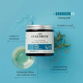 Curlsmith - Souffl de estilo definidor de rizos - Gel vegano de agarre medio para cabello ondulado, rizado y enrollado (16 onzas)                     