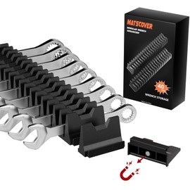 40PCS Magnetic Wrench Organizer Wrench Holder - Wrenchs Tool Organizers for Tool Drawer Storage, Wrenchs Storage Set with Metric & SAE Label, Tool Gift for Professional Mechanics Men, Black