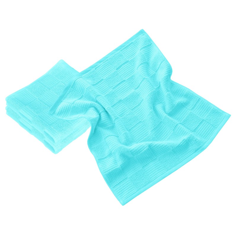 Lashuma Lisbon Hand Towel Set, Turquoise, 3 x Terry Towelling