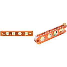 Swanson TL043M 9-Inch Savage Magnetic Torpedo Level & Co TL041M 6 Inch Savage Magnetic Billet Torpedo Level with Brass Pipe Clamp, 6 Inches and 15 Centimeters Orange