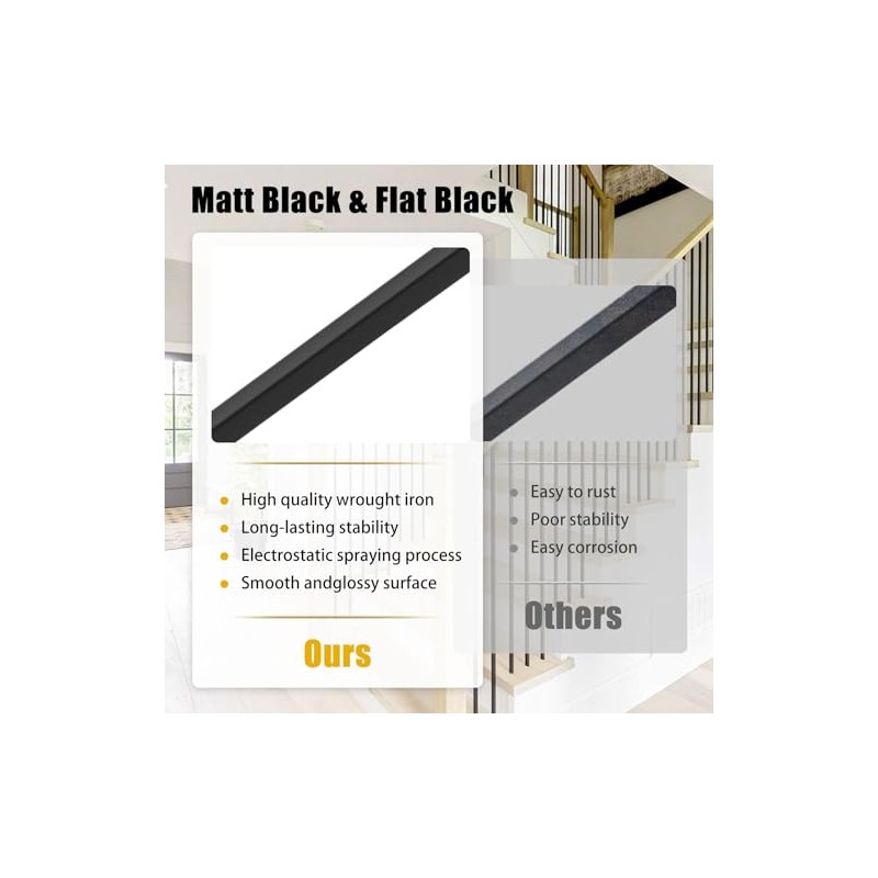 15 Pcs Iron Balusters for Staircase, 1/2" x 44" Wrought