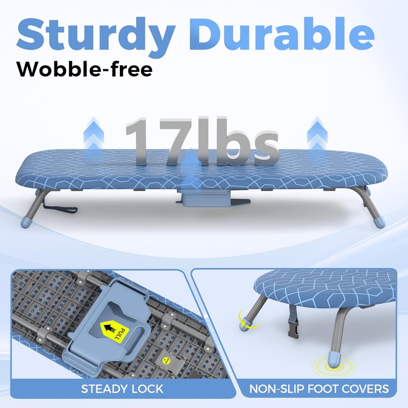 APEXCHASER Ironing Board Small with Iron Holder, Tabletop Small Iron