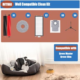 15 Stück Zubehörset für Roborock Qrevo Master/Qrevo Slim Roboter Saugroboter,1 Satz Hauptbürsten,2 Filter,4 Mop-Pads,4 Seitenbürsten und 3 Staubbeutel,Zubehör für Roborock Q Revo Master