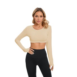 Hairwilly Arm Sleeve Cooling Shawl Sun Protection Women's Short Pullover for Golfing,Riding,Driving, Khaki, Medium