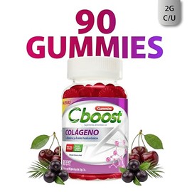 C-Boost – Gomitas de Belleza con Colágeno, Biotina y Ácido Hialurónico – Suplemento alimenticio en formato gomitas, con colágeno, biotina y ácido hialurónico – 90 Gomitas/Pack, 2 g c/u