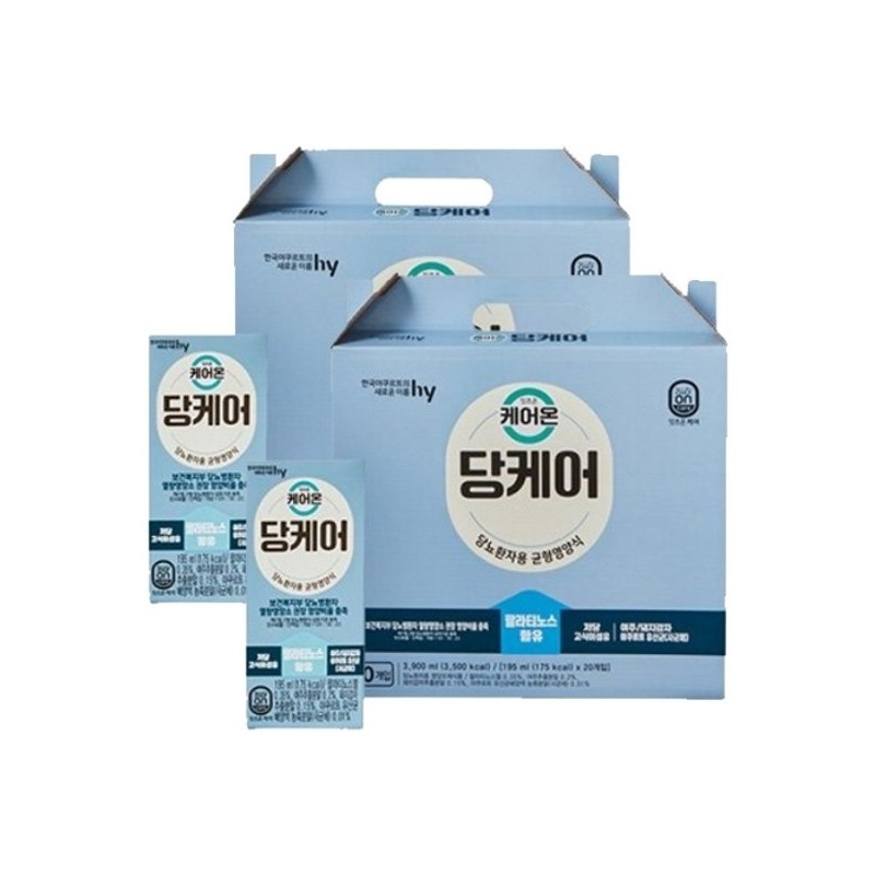 HY 한국야쿠르트 잇츠온 케어온 당케어 195mlX20개입X2박스 HY Korea Yakult It's