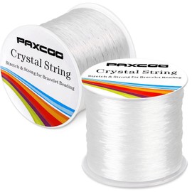Bracelet String, Paxcoo 2 Rolls Elastic Stretchy Bead String Cord for Clay Beads Kandi Pony Beads Bracelets Jewelry Making (0.5 MM, Crystal)