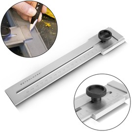 STAHLWERK Marking Gauge with 200 mm Measuring Range and 0.1 mm Vernier Marking Tool / Marking Gauge / Marking Ruler with Flat Slider Made of Stainless Steel