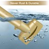 YNL Curved Shower Curtain Rod 35-82In(2.9-6.8Ft), Gold Round Rustproof Shower