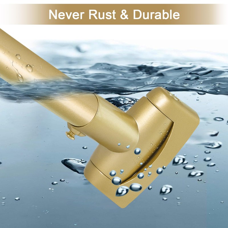 YNL Curved Shower Curtain Rod 35-82In(2.9-6.8Ft), Gold Round Rustproof Shower