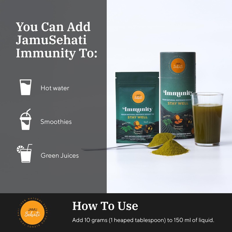 JamuSehati Immunity, Natural Superfoods Blend from Bali, Containing Javanese Turmeric,