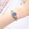 Women Watches Silver Bracelet Chain Rhinestone-Black
