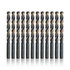 Drill America - KFD9/64P12 9/64" High Speed Steel Black & Gold KFD Split Point Drill Bit (Pack of 12), KFD Series