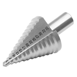 MiJunHD Ø 5-35mm HSS Step Drill Bit, 13 Step Cone Drill, 13mm Round Shank Taper Drill, Multi Size Hole Step Bit for Thicknesses within 4mm of Soft Metals, Aluminium, Wood and Plastics (1 Piece)
