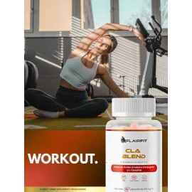 Flairfit CLA, 45 cápsulas  600 mg por porción  Ácido linoleico conjugado  Suplemento alimenticio                                                      