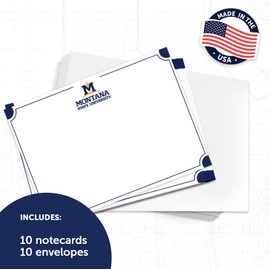 Desert Cactus Montana State University 10 Pack Notecards Stationery Cardstock Bobcats MSU Includes Envelopes Memo Party Thank You (Notecard 4b)