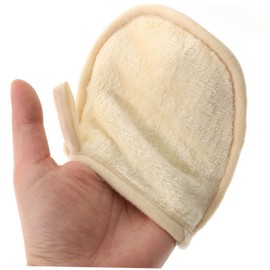 Mikinona Travel Essential: 4 Pack Face Cleaning Gloves Makeup Remover Puff White for Easy Makeup Removal Go