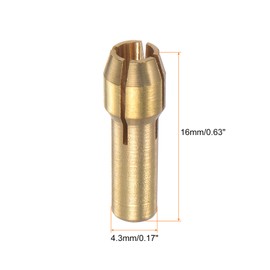 sourcing map Brass Collet 3.2 mm Brass Drill Chuck Mini Electric Grinder Quick Change Drill Chuck Bit Set for Turning Bar Tools 4.3 mm Shank Diameter Pack of 10