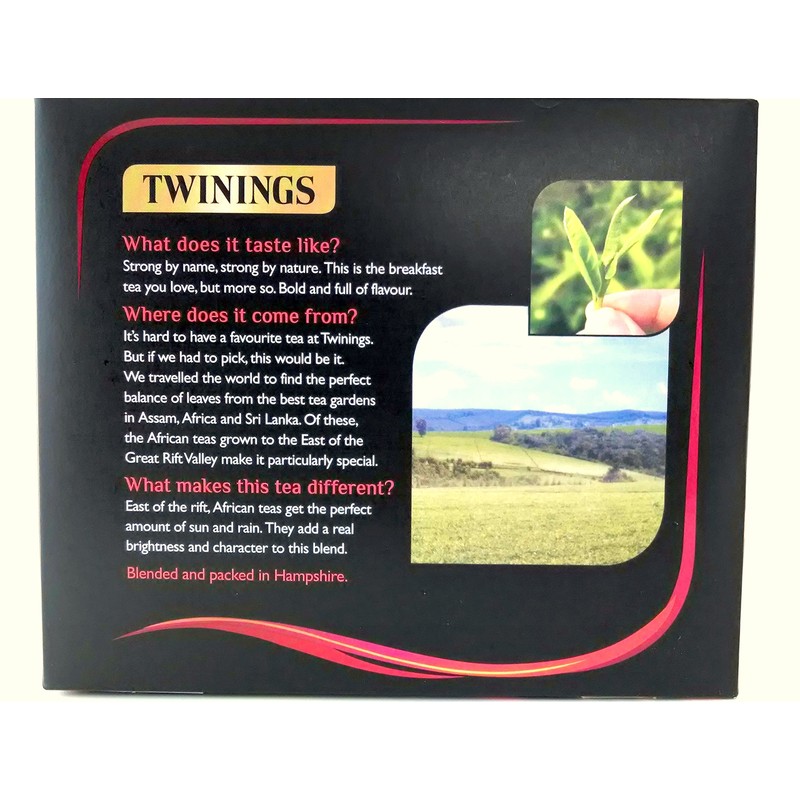 Twinings 1706 English Strong Breakfast Tea, 80 Tea Bags, 250g