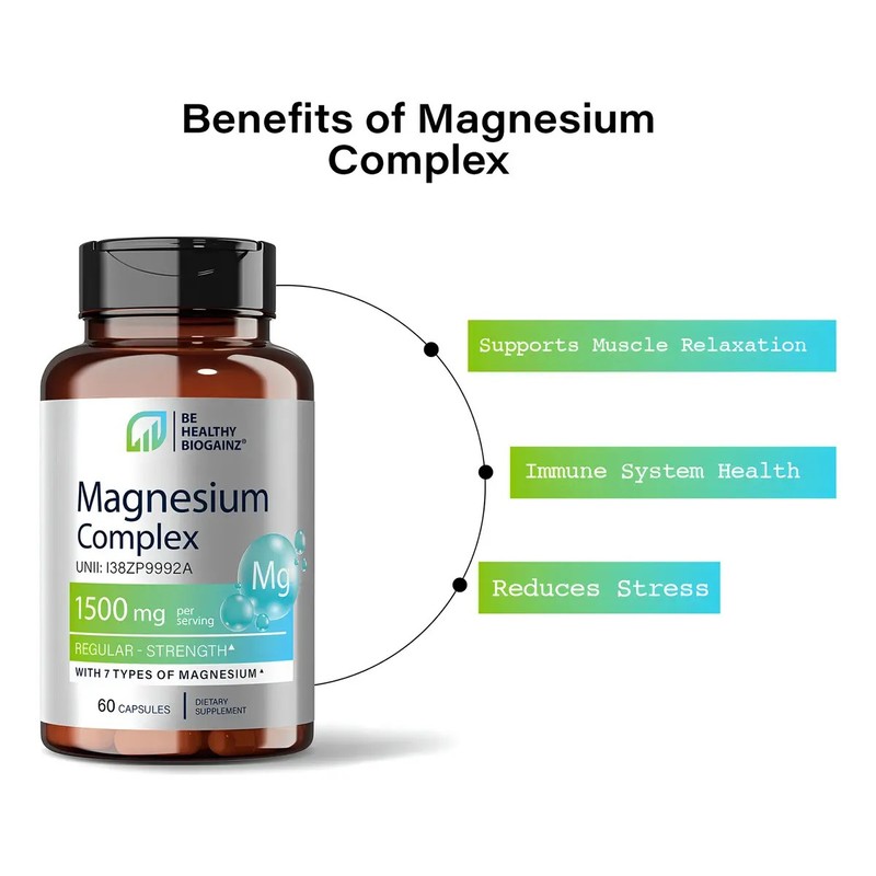 Magnesio Complex Con 7 Magnesios Citrato , Glicinato Sabor Sin
