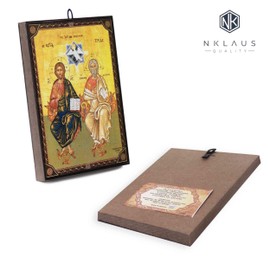 NKlaus Icon Holy Trinity 9.7 x 13.5 x 1.2 cm Christian Icon Orthodox from Greece 60053