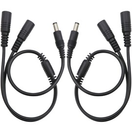 HuaLiSiJi DC Power Splitter 1 to 2 DC Power Y Splitter Cable DC 5.5mm x 2.1mm Male to Female for Router, LED Strip, Security Camera, CCTV IP, DVR and More Devices (2pcs)
