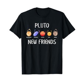 Pluto New Friends Dwarf Planets Funny Astronomy Science T-Shirt