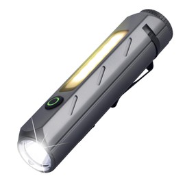 ULTRAFIRE Rechargeable LED Work Light Flashlight, 1400 High Lumens EDC Flashlight with Holster, 4 Modes Small Tactical Flashlight