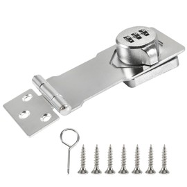 Adyoney 4.5 Inch Silver Secure Cabinet Password Combination Lock with Screws, Password Hasp Locks, Suitable for Cabinets, Small Doors, Barn Doors, Bathrooms, Outdoor Storage Areas