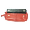 Soft Red Goat Leather Double Spectacle Glasses Case with Belt