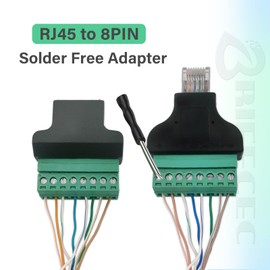 BRIEFCEC RJ45 Male to Terminal Block 8-Pin Adapter, Covvy CCTV/DVR Ethernet Connector Female Jack to 8 Pin Screw Connector (2xMale)