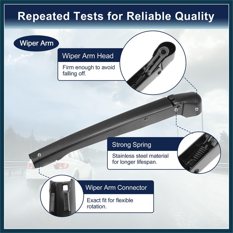 TUCKBOLD Rear Windshield Wiper Blade Arm Set for Ford Ecosport