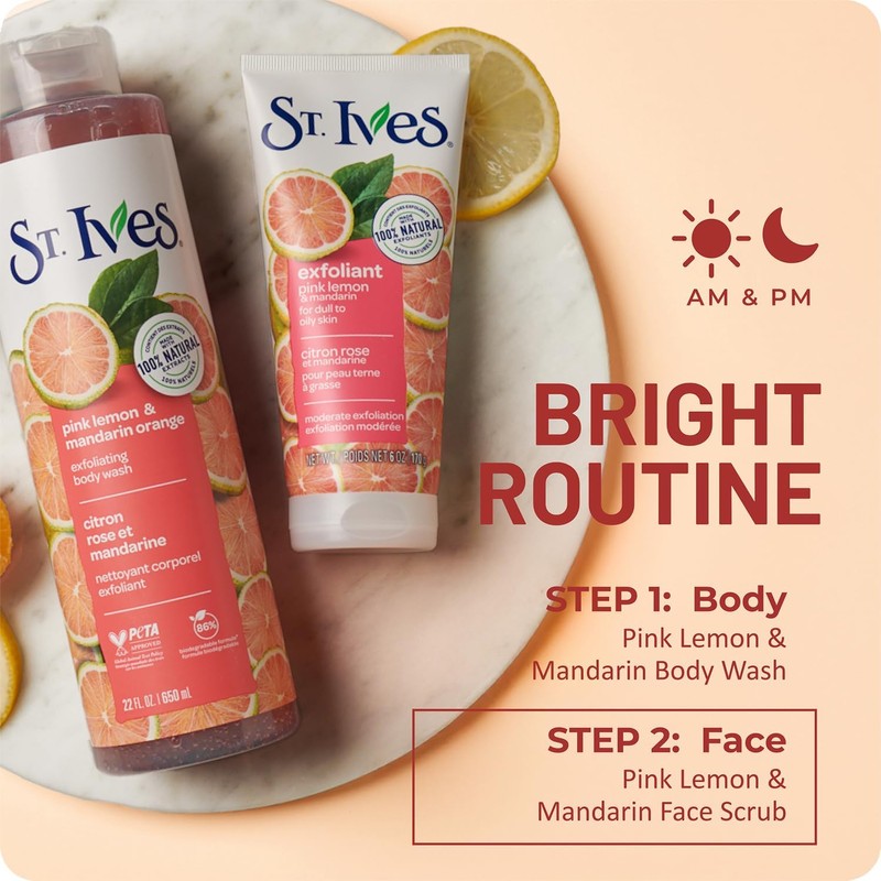 Exfoliante de limón y naranja rosa Radiant Skin de St