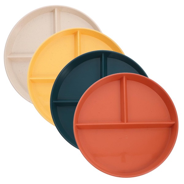 NUOLUX Lunch Plates, Divider Plates, Wheat Plates, Dishware Safe Microwaveable
