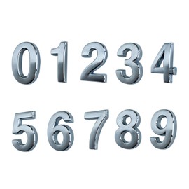 1.5 Inch Mailbox Numbers, Self Stick 3D Door Numbers, Decor Sign Number Stickers for DIY Craft. (1.5 Inch - Pack of 10, Silver)