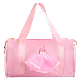 Lunaanda Girls Ballet Dance Bag, Pink Ballet Bag, Princess Shoulder Bag, Dance Clothing, Storage Handbag, Handbag for Ballerina, Dancer, Gymnastics Sports Bag, Travel Bag for Girls