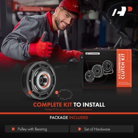 A-Premium Air Conditioner AC Compressor Pulley Compatible with Hyundai Sonata 2015-2017 2.0L 2.4L, fit for 6SES14C Compressor
